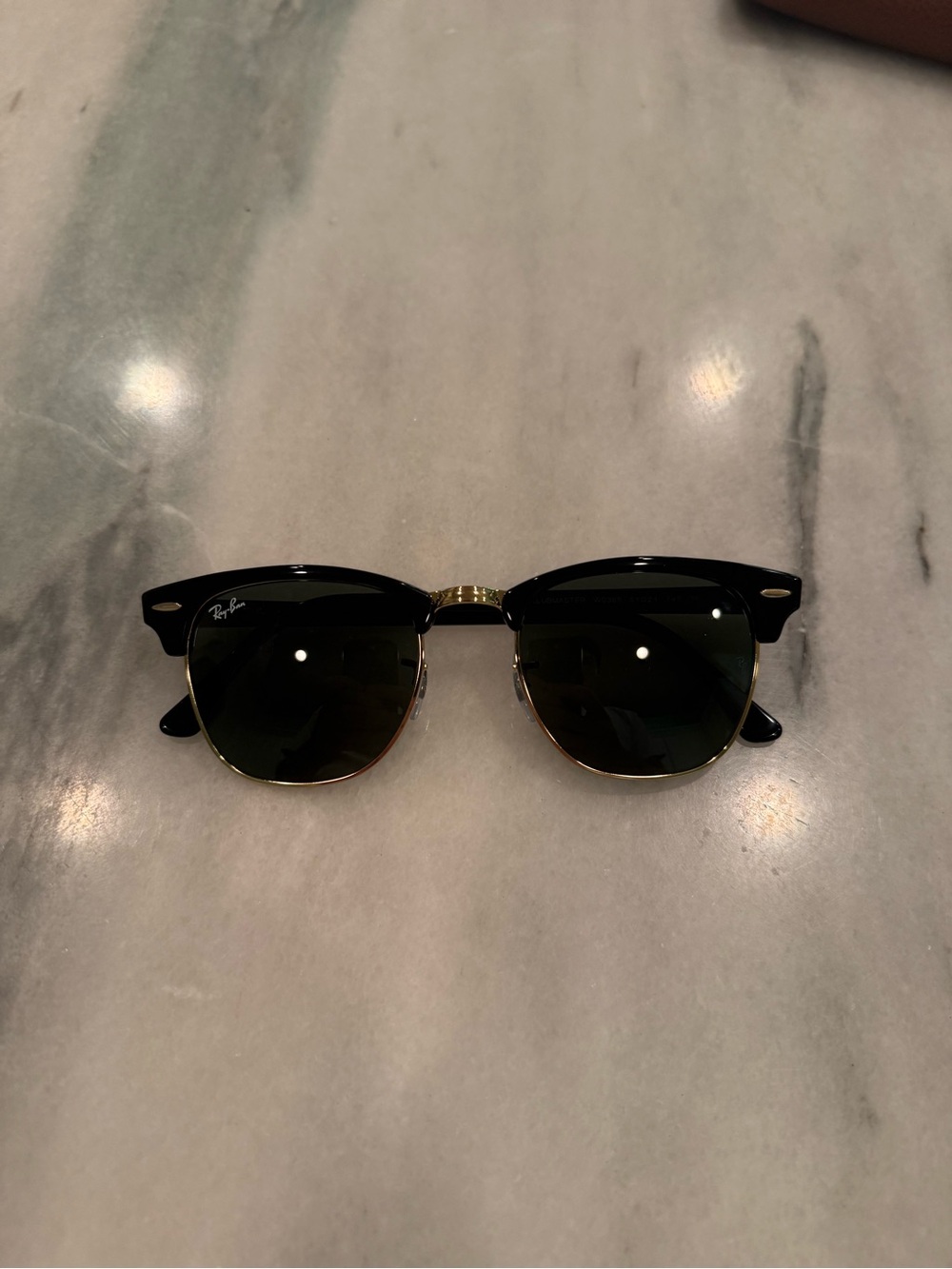 Ray-Ban Black and Gold Clubmaster Sunglasses